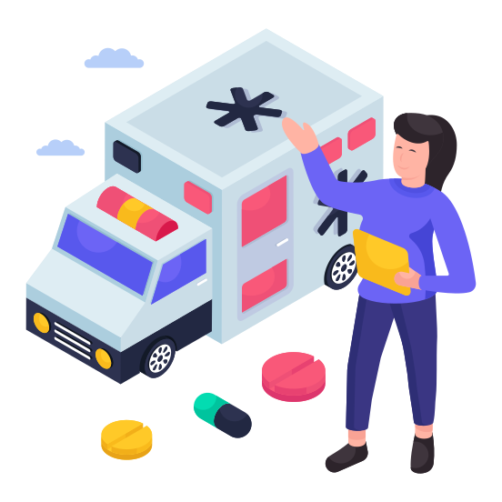 Ambulance, Medical Transport, Medical Vehicle, Automobile, Automotive,  illustration