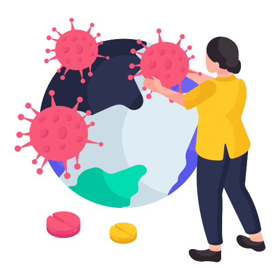 Covid , Corona, Coronavirus, Microorganism, Virus, illustration