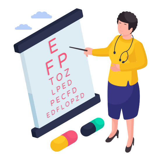 Eye Test, Vision Test, Eye Chart, Optical Test, Vision Chart illustration