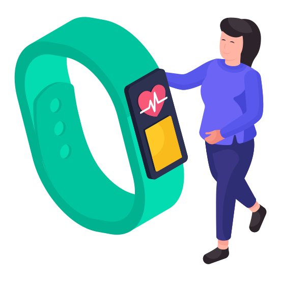 Health Tracker, Smartwatch, Smartband, Smart Bracelet, Fitness Tracker illustration