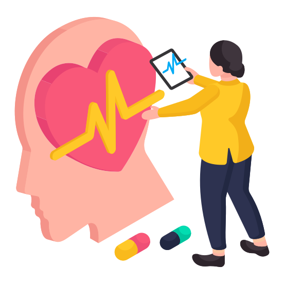 Healthy Mind, Healthy Brain, Human Mind, Human Brain, Mental Health, illustration