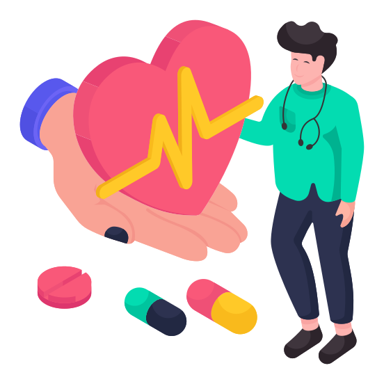 Heart Care, Heartbeat, Cardio, Cardiology, Heart Rate. illustration