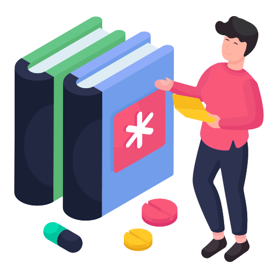 Medical Books, Booklets, Handbooks, Guidebooks, Textbooks, illustration
