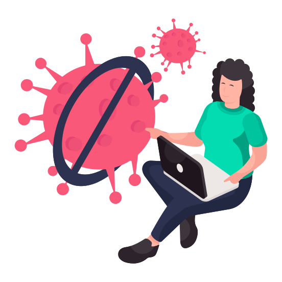 No Covid, No Corona, Coronavirus, Microorganism, No Virus illustration