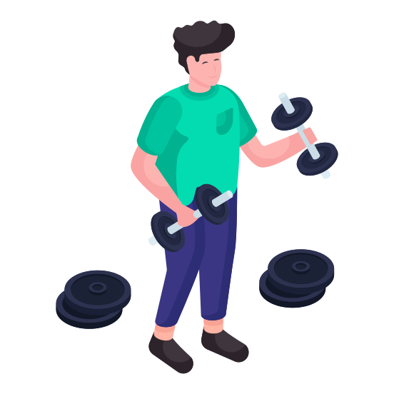 Barbell, Workout, Weightlifting, Halters, Dumbbells illustration