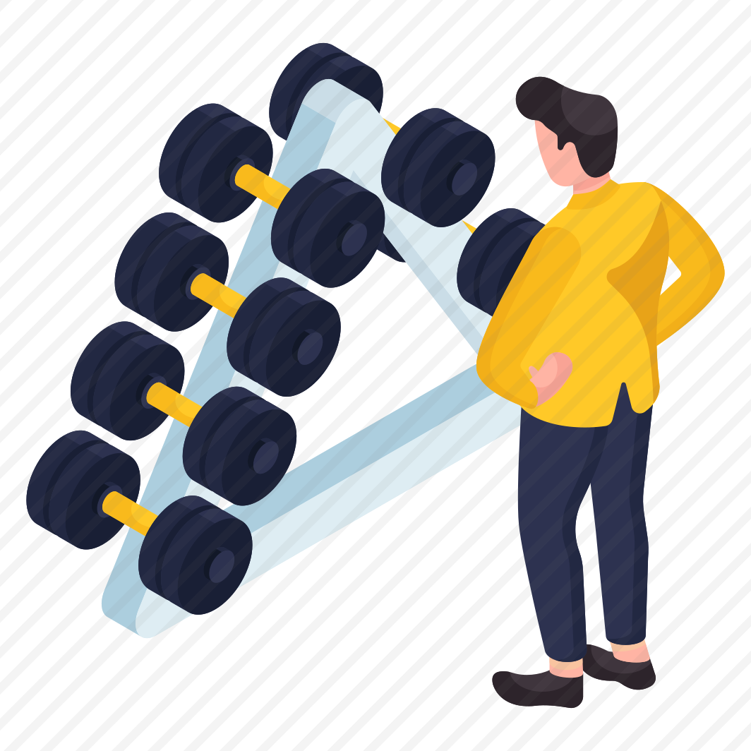 Barbells, Gym Tool, Gym Equipment, Halters, Dumbbells On Rack  preview