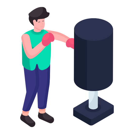 Punching, Punching Box, Boxing, Punchball, Speed Bag, illustration