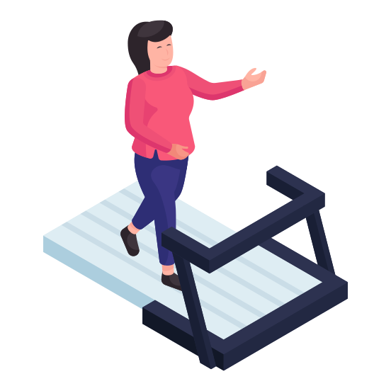Treadmill Running, Ergometer, Gym Machine, Treadwheel, Fitness Machine illustration
