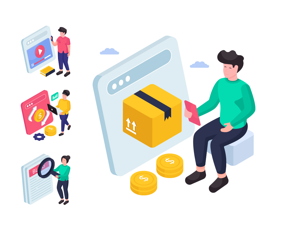 Illustration isometric family preview image