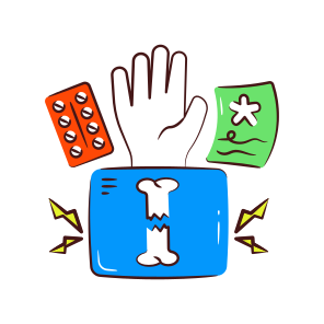 Broken Bone, Cracked Bone, Osteoporosis, Fracture Bone, Osseous Tissue icon