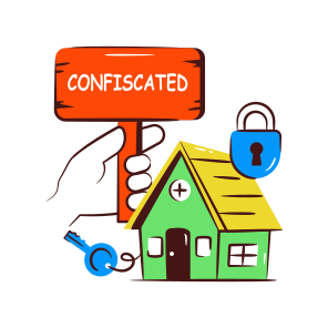 Confiscated Property, Confiscated Home, Seize Property, Seize Home, Sealed Property icon
