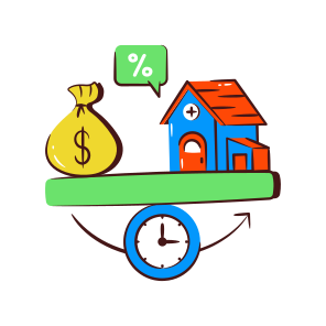 Home Vs Money, Home Balance, House Balance, Property Balance, Estate Balance icon