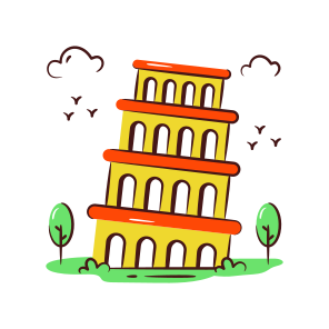 Pisa Tower, Architecture, Real Estate, Property, Leaning Building, icon