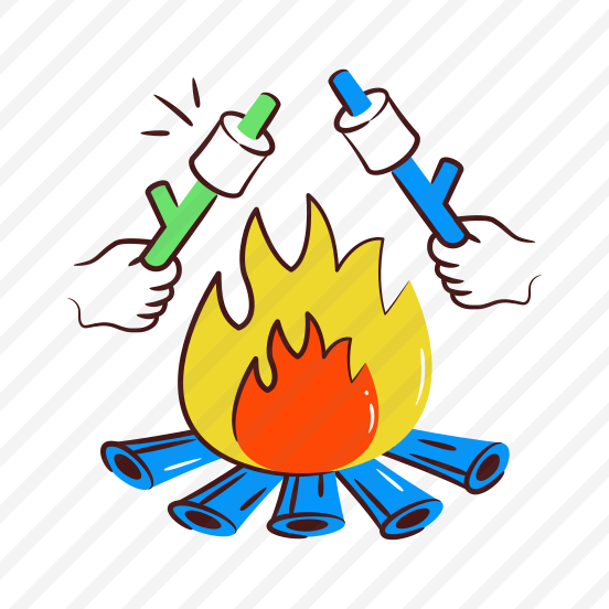 Roasting Marshmallows, Outdoor Cooking, Campfire, Bonfire, Fried Marshmallows preview
