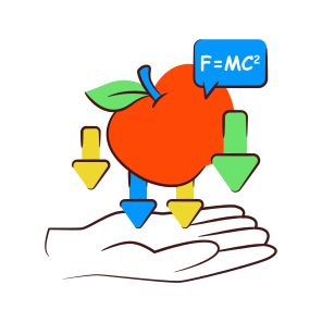 Falling Apple, Gravitational Force, Physics, Falling Fruit, Attracting Force icon