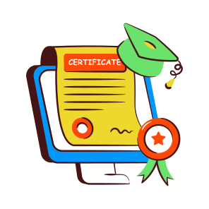 Online Certificate, Degree, Diploma, Exam Passed, Graduation icon