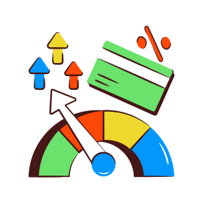 Credit Score, Credit Rating, High Credit Score, Credit Score Indicator, Credit Score Progress icon