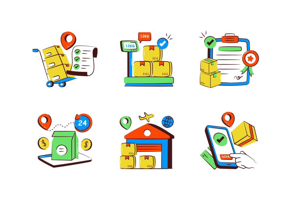 Logistic and Delivery Large Set Preview