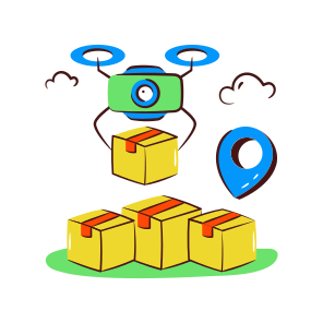 Drone Delivery, Logistic Delivery, Quadcopter Delivery, Drone Package, Drone Parcel icon