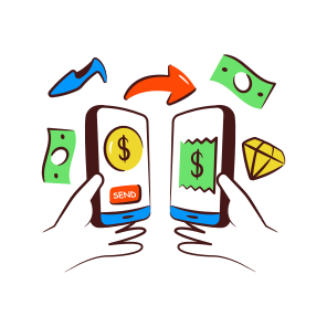 Mobile Money Transfer, Online Money Transfer, Mobile Banking, Ebanking, Ecommerce, icon