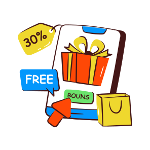 Online Gift, Online Reward, Online Bonus, Commerce, % Discount icon