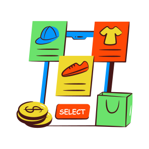Online Shopping, Eshopping, Ecommerce, Shopping App, Select Product icon
