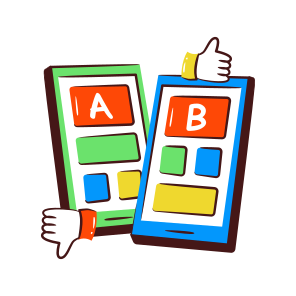 Ab Test, Comparison Test, Split Testing, Bucket Testing, Ui icon