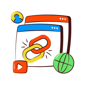 Linked Website, Online Linkage, Hyperlink, Chainlink, Linked Webpage icon