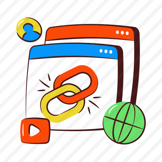 Linked Website, Online Linkage, Hyperlink, Chainlink, Linked Webpage preview