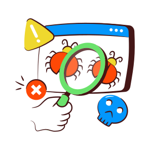 Bug Testing, Bug Analysis, Debugging, Search Bug, Search Virus, icon