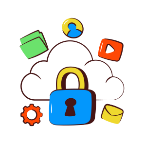 Locked Cloud, Cloud Security, Cloud Protection, Secure Cloud, Cloud Safety, icon