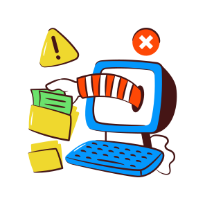 Online Folder Error, Online Document, Doc, Archive, Binder icon