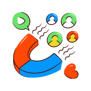 Attract Users, Attract Consumers, Appeal Users, Appeal Consumers, User Retention icon