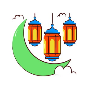 Moon, Crescent, Islamic Lanterns, Lamps, Ramadan Decor, icon