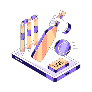 Cricket Inning, Bat Ball, Live Match, Sports Equipment, Sports Instrument icon