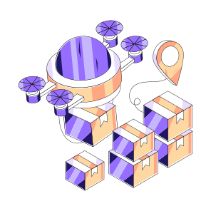 Drone Delivery, Logistic Delivery, Quadcopter Delivery, Drone Package, Drone Parcel icon