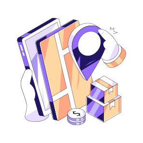 Mobile Parcel Location, Mobile Package, Online Package, Mobile Delivery, Phone Parcel icon