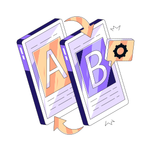 Ab Test, Comparison Test, Split Testing, Bucket Testing, Ui icon