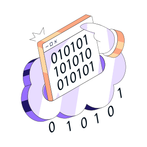 Cloud Binary Code, Digital Code, Numeric Code, Cloud Binary Data, Cloud Technology icon