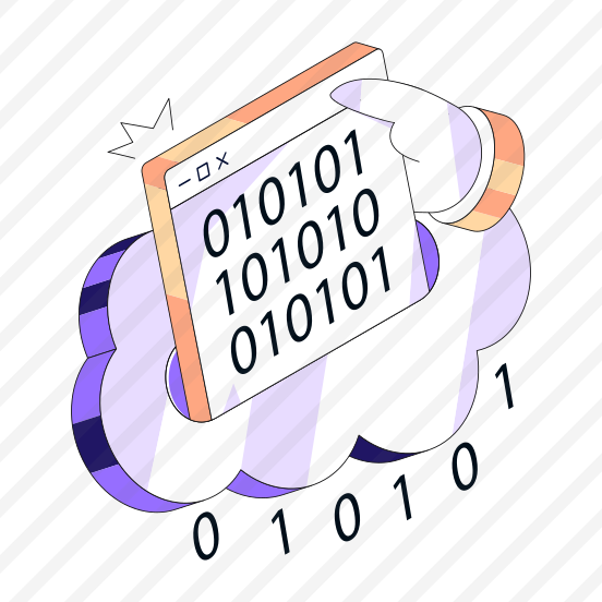 Cloud Binary Code, Digital Code, Numeric Code, Cloud Binary Data, Cloud Technology preview