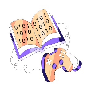 Game Development, Game Coding, Game Binary Data, Gamepad, Joypad icon