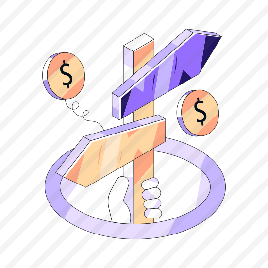 Business Direction, Financial Direction, Business Guidepost, Roadboard, Choose Direction preview