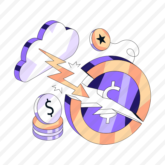 Cracked Money, Broken Money, Financial Crack, Broken Coin, Financial Loss preview
