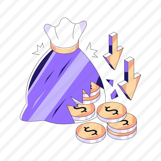 Financial Loss, Money Value Down, Profit Loss, Investment Loss, Dollar Value Down preview