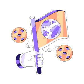 Flagged Planet, Space Exploration, Space Mission Accomplished, Space Victory, Astronaut Mission icon
