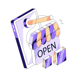 Mobile Shop Open, Mobile Store, Online Shop, Online Store, Ecommerce icon