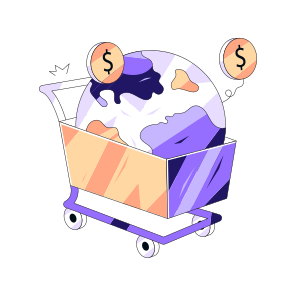 Global Shopping, Worldwide Shopping, Global Purchase, Commerce, Shopping Bag, icon