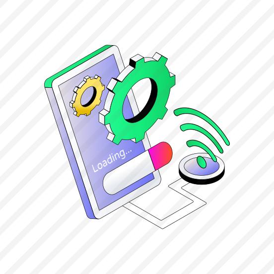 Mobile Update, Mobile Installation, Loading Indicator, Buffering, Phone Update preview