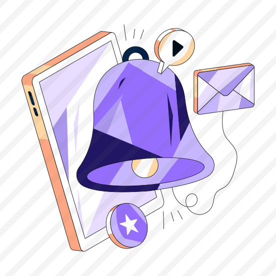 Mobile Notification, Mobile Alarm, Mobile Bell, Phone Notification, Mobile App preview