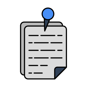 Pushpin Document, Pushpin Doc, Archive, File, Papers icon